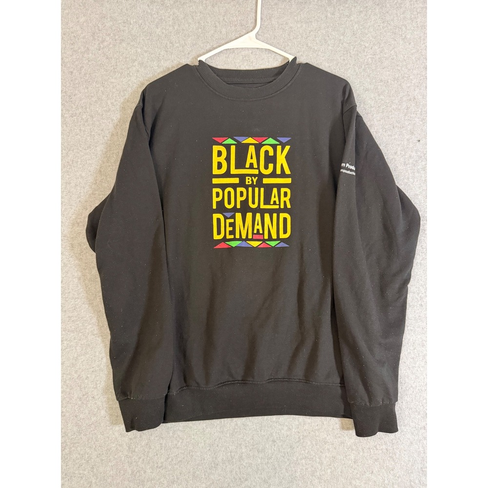 Lux Premiums Sweatshirt Mens XXL Black By Popular Demand Graphic Crewneck Black